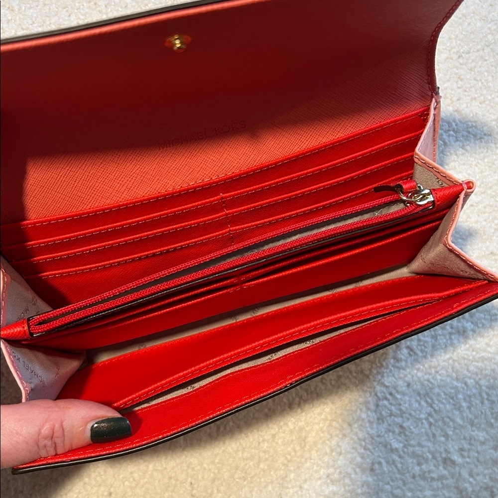 Michael Kors Red and Coral Wallet - Picture 7 of 7
